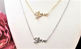 .925 Sterling Silver love pendant necklace