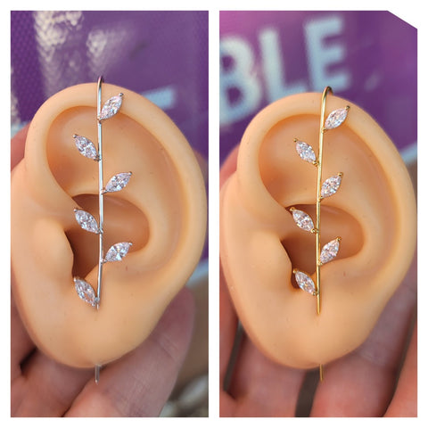 .925 Sterling Silver Leaf earring