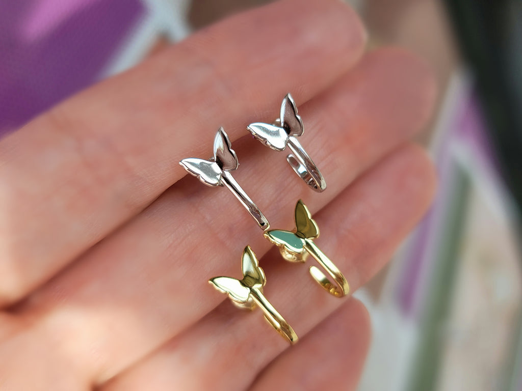 .925 Sterling silver butterfly earrings