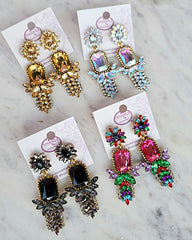 Fashion crystal statement earrings