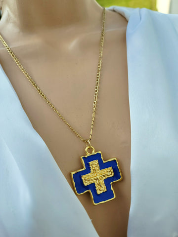 Stainless steel 24in. long cross necklaces