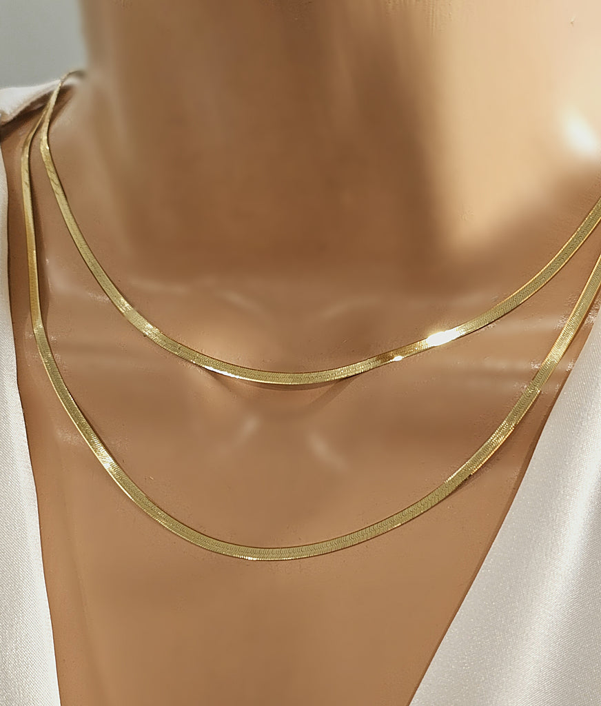 .925 sterling silver herringbone minimalist necklaces