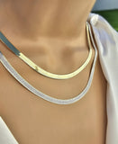 .925 sterling silver 16" and 18" reversible 2 tone herringbone necklaces