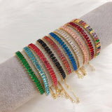 18k real gold plated baguette adjustable bracelets