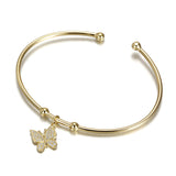 Sterling Silver butterfly pendant bangle bracelet