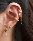 18k gold plated and paved crystal earcuffs ( pair-2 pcs)