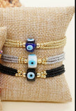 18k real gold plated seed beads evil eye bracelets