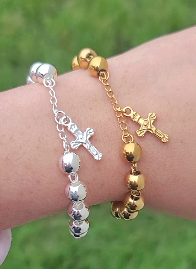Buy Toyvian Christian Cross Bracelet Artificial Pearl Rosary Bracelet  Jewelry for Women and Girls(Golden) Online at Low Prices in India -  Amazon.in