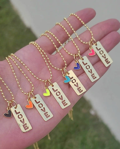 18k real gold plated love heart necklaces