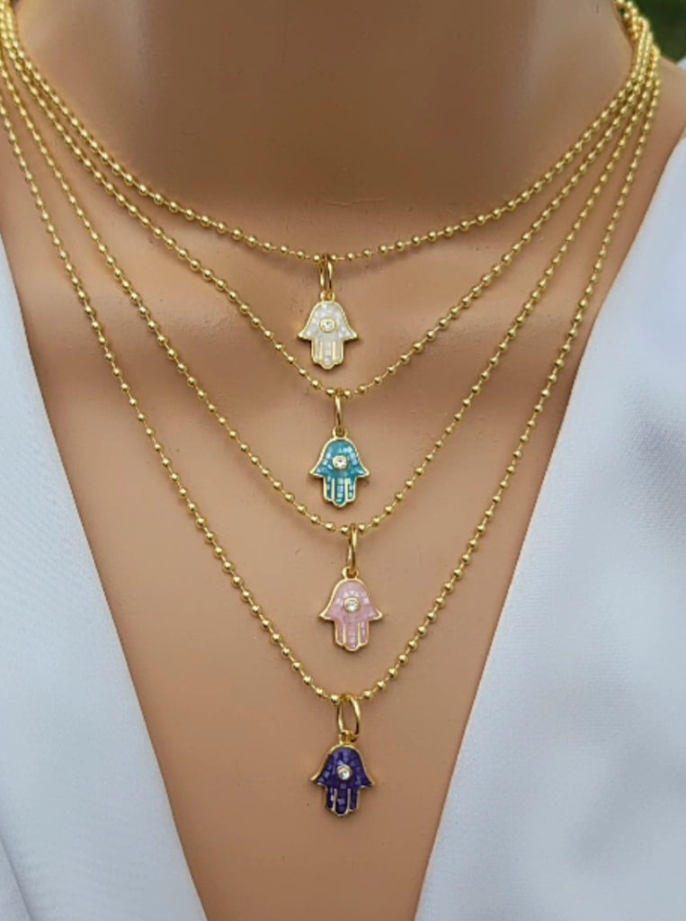 18k real gold plated hamsa hand necklaces
