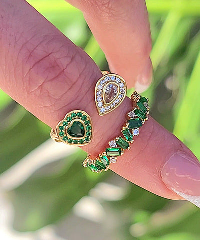 18k real gold plated cz rings