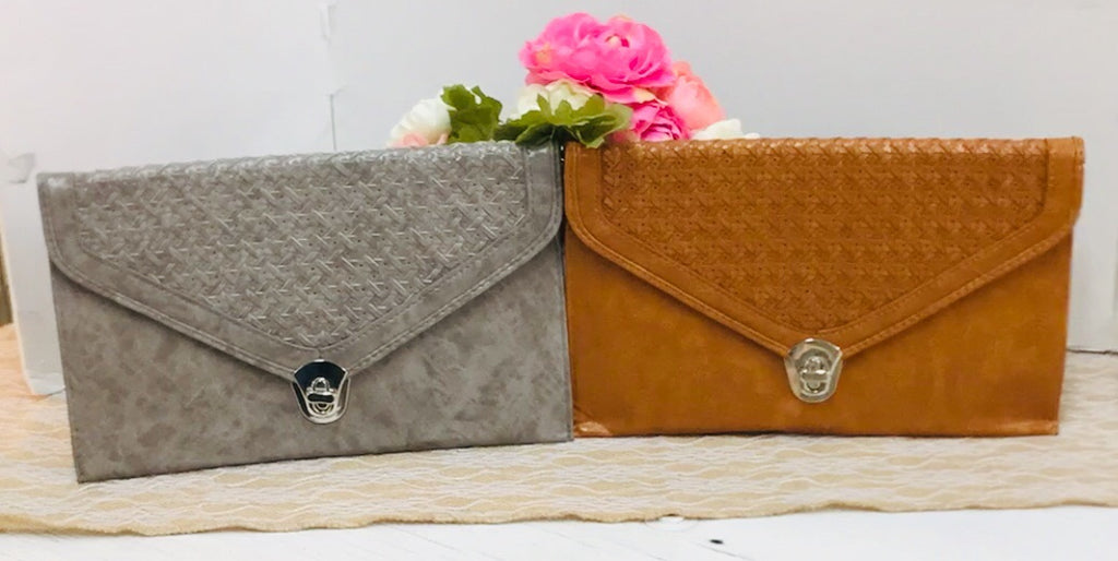 Fashion Envelope Clutch Woven Flap Handbag