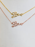 .925 Sterling Silver love pendant necklace