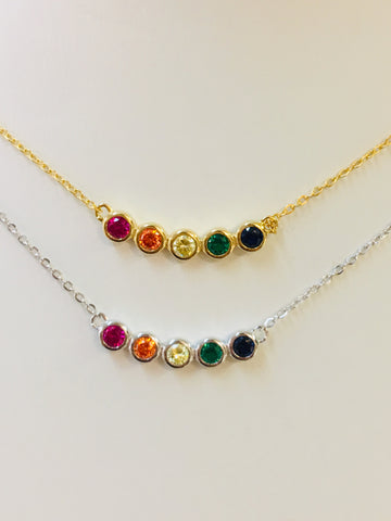 .925 Sterling Silver Multicolor Necklace