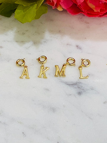 18k real gold plated initial pendant