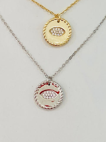 .925 Sterling silver evil eye necklaces