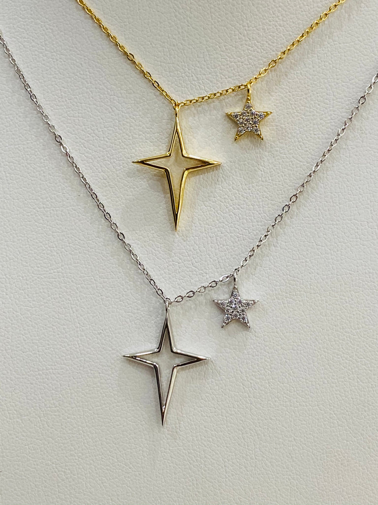 .925 Sterling silver star necklaces