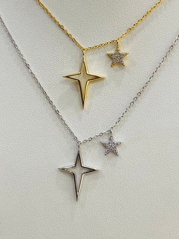 .925 Sterling silver star necklaces