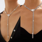 Fashion big crystal heart long necklaces