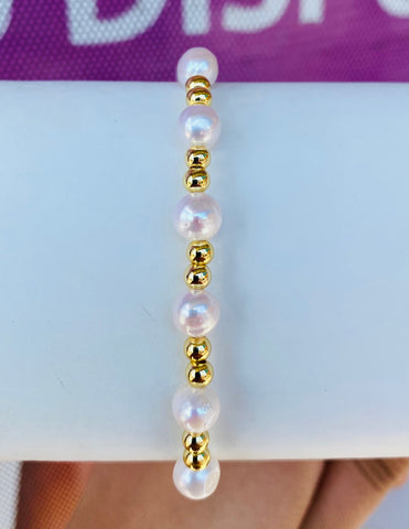 18k real gold plated pearl bracelets