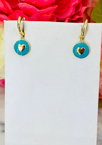 .925 Sterling Silver Heart Hoop Earrings