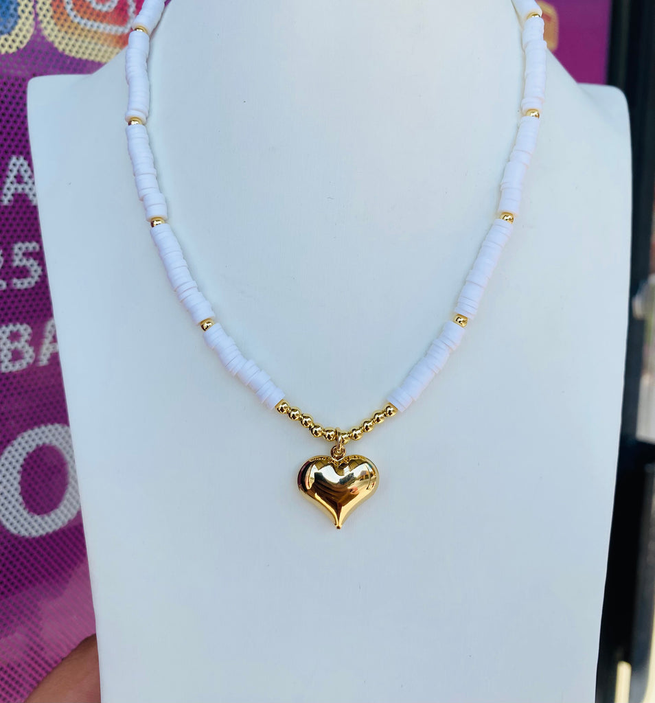 18k real gold plated rubber heart necklaces