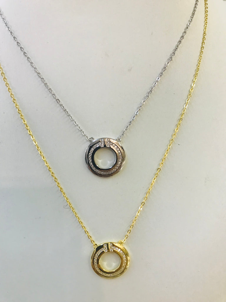 .925 sterling silver/ circle tangle necklace