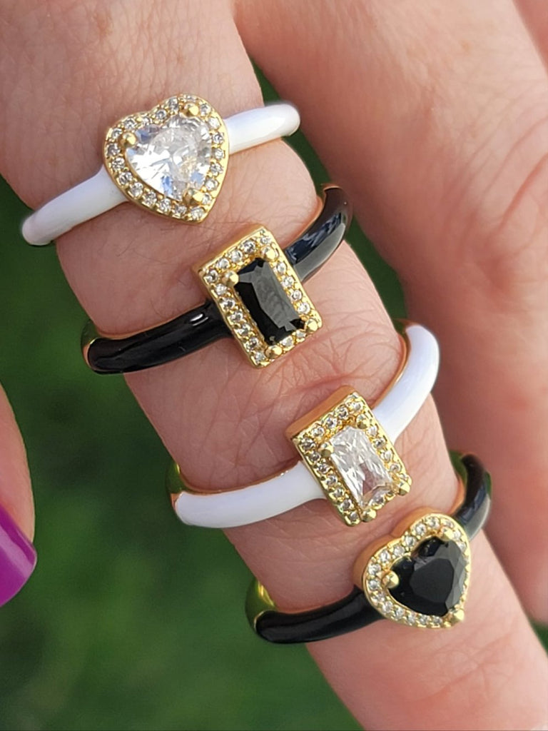 18k real gold plated crystal  rings
