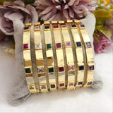 18k real gold plated crystal bangle bracelets