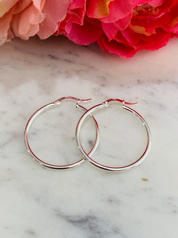 .925 Sterling Silver Hoop Earrings