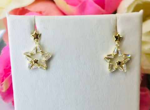 .925 Sterling Silver Star Earrings