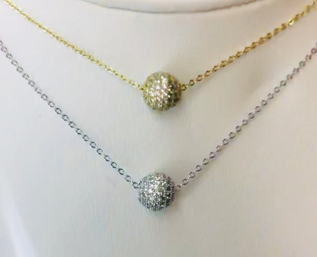 .925 Sterling Silver Ball Necklace