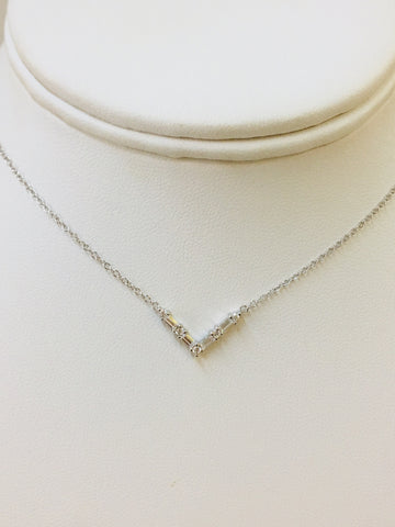 .925 Sterling Silver V Necklace