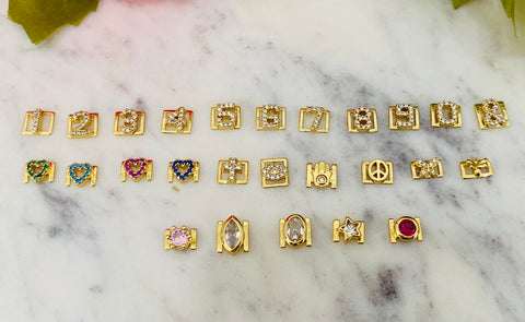 18k real gold plated and Cz personalized charms
