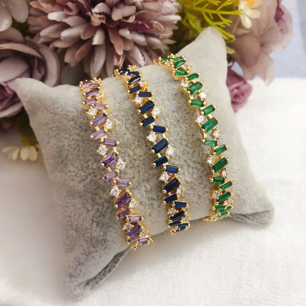 18k real gold plated crystal bangle bracelets