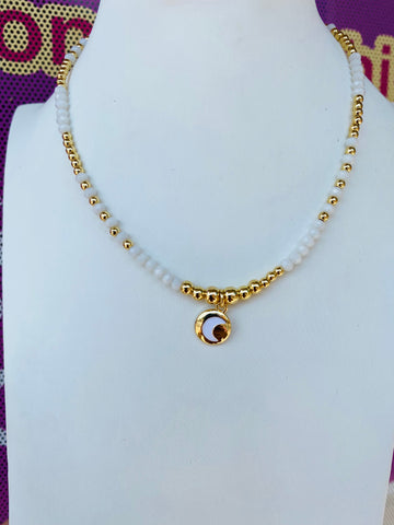 18k real gold plated moon necklaces