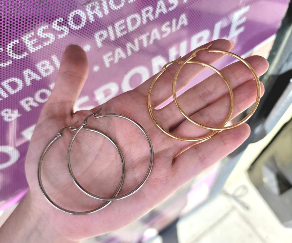 Stainless steel 50mm diameter hoop earrings