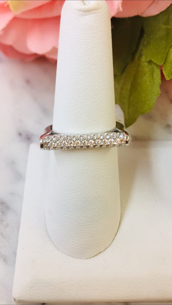 .925 Sterling Silver And Cz Ring