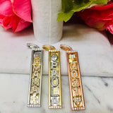 18k real gold plated personalized rectangular pendant(Charms and chain sold separately)