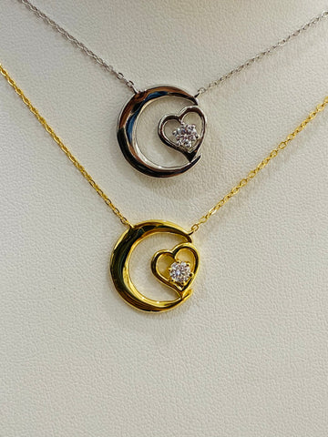 .925 Sterling silver heart necklaces