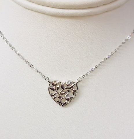.925 Sterling Silver Heart Necklace