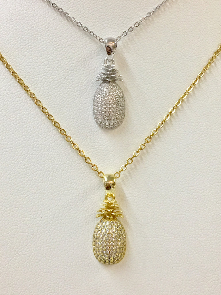 .925 Sterling Silver Pineapple Necklace