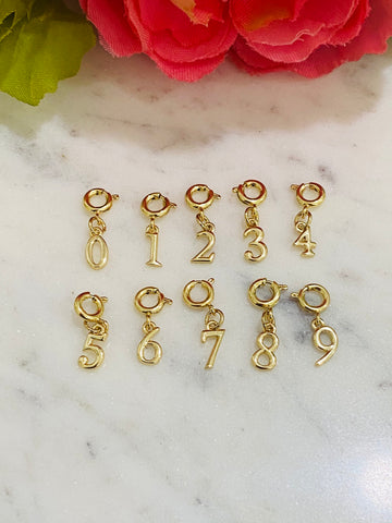 18k real gold plated number pendant