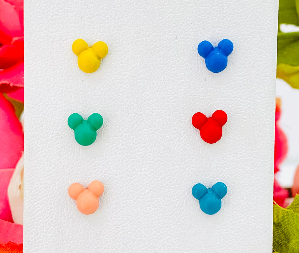 .925 Sterling silver rubber character earrings 6 pcs set