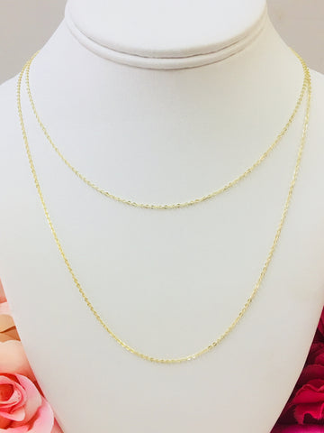 .925 Sterling Silver And 18k Real Gold Plated chain Necklace
