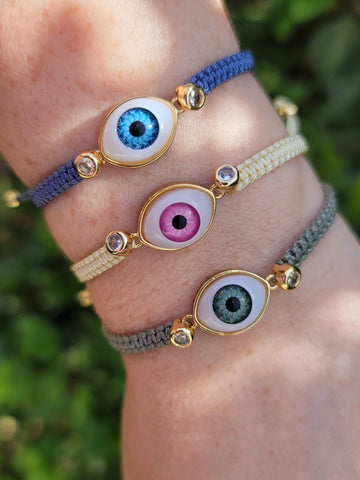 18k real gold plated evil eye bracelets