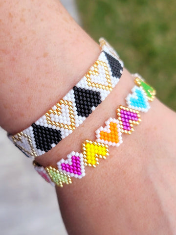 Seed beads heart bracelets