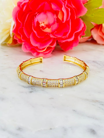 18k real gold plated Cz bangle bracelets