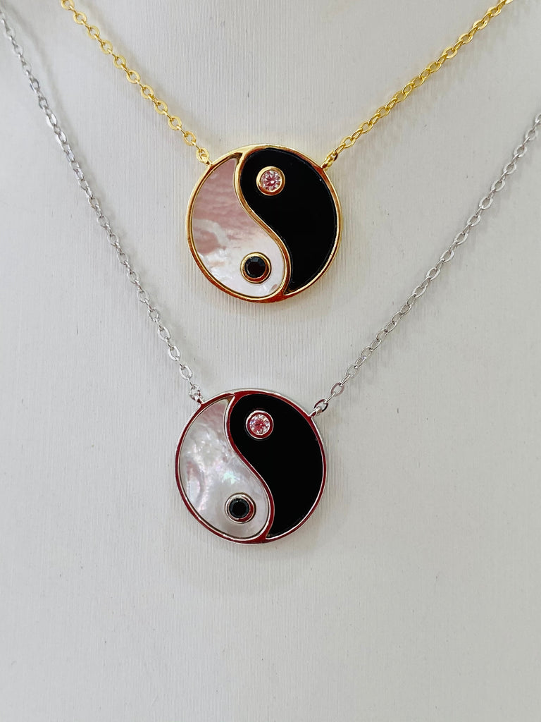 .925 Sterling Silver Ying-yang symbol Necklaces
