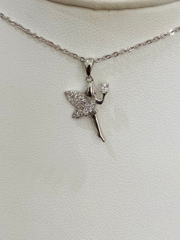 .925 Sterling Silver Fairy Necklace